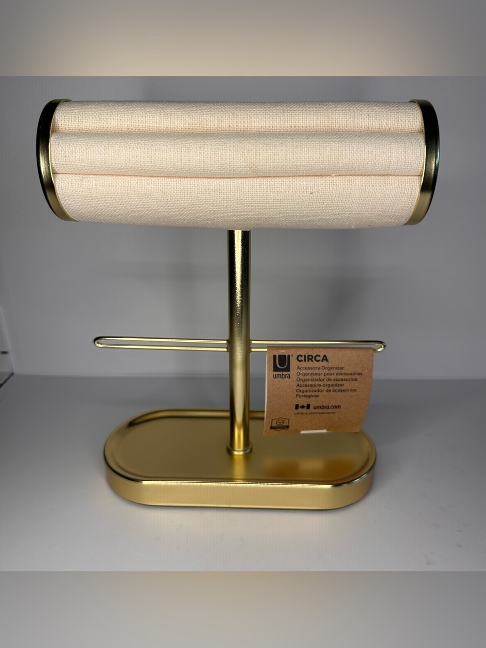 NEW Umbra Circa Jewelry Organizer Stand Gold Tone Accessory Holder